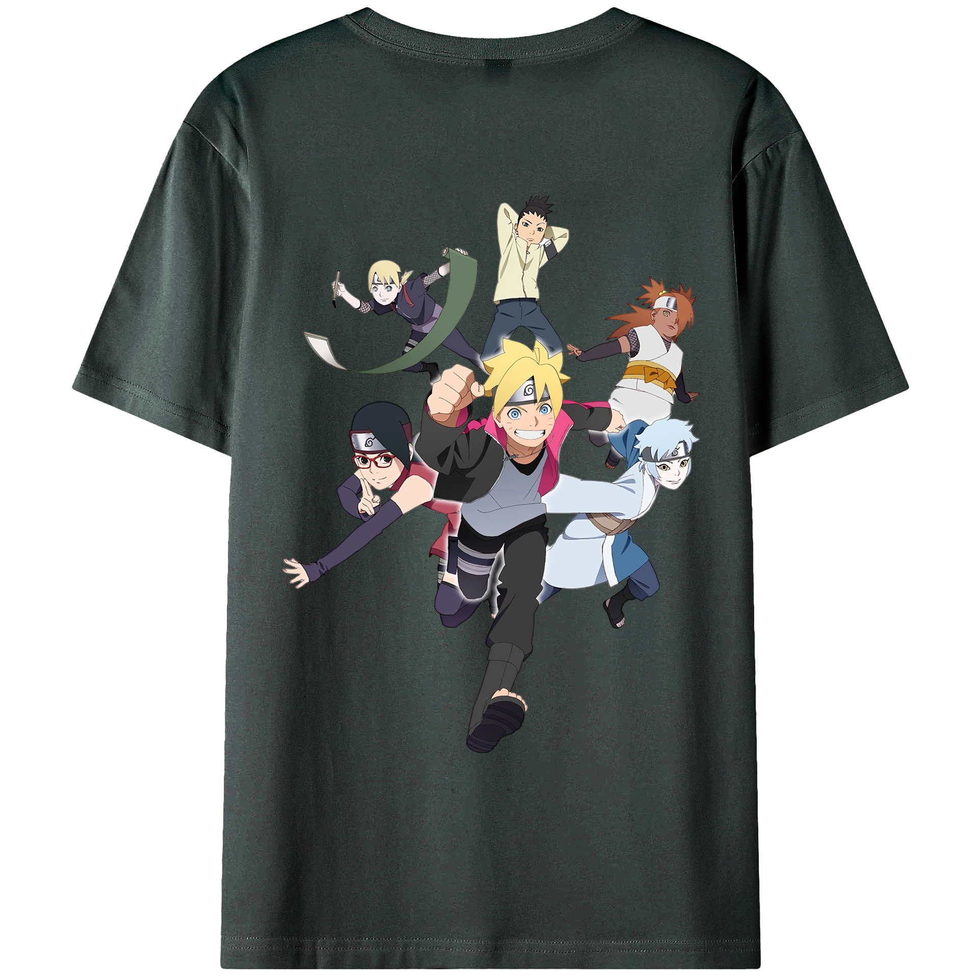 （画像用） NARUTO -ナルト- うずまき ボルト Uzumaki Boruto 綿100％ メンズ半袖Tシャツ（バックプリント） 通気性